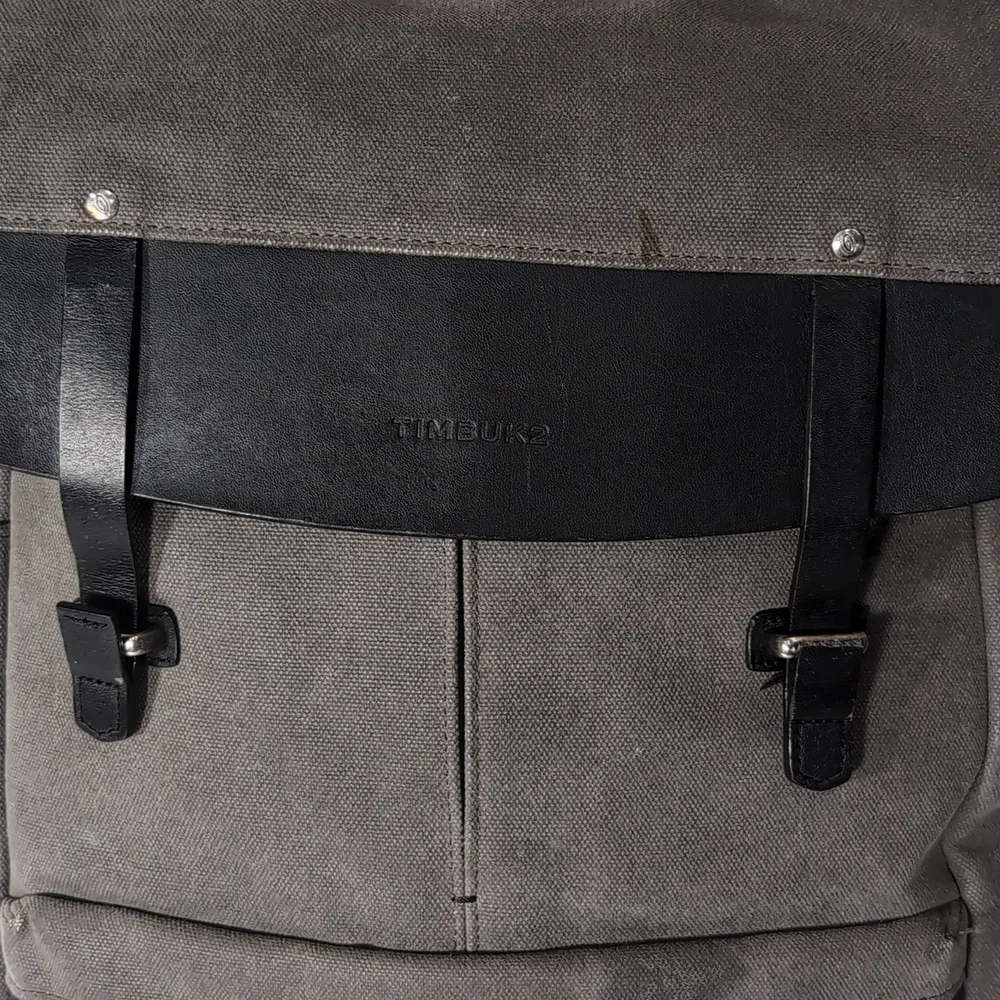 Timbuk2 Charcoal and Black Men's Backpack Trailer Casual Leather Canvas